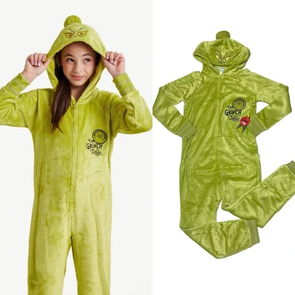 Seuss Shirts Tops Justice Girls Grinch Hooded Full Zip